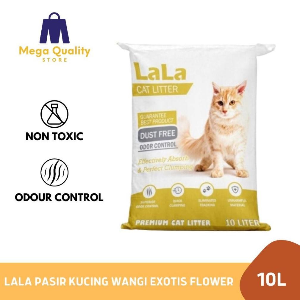 LALA Pasir Kucing Cat Litter Wangi Exotis Flower 10 liter (GRAB GOJEK) AST