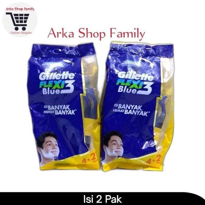 Paket Isi 2 Pak - GILLETTE Blue 3 Flexi Isi 6 Razor Pisau Cukur