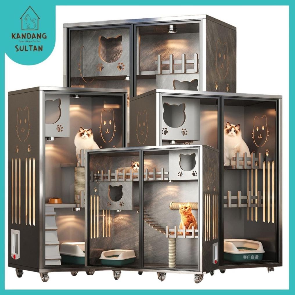 Kandangsultan-Rumah Villa Kandang Kucing Hewan Peliharaan Knockdown Bongkar Pasang Elegant |Kandang 