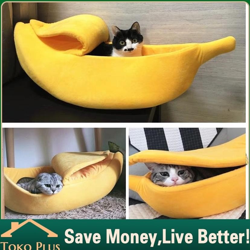 Tempat Tidur Kucing Lucu Banana Rumah Kucing Anjing /Kasur Kucing Bulu/Rumah Kucing/Cat Bed/Tempat K