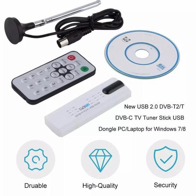 TERLARIS - Dongle USB TV Tuner DVB-T2 untuk Laptop dan PC OS Windows