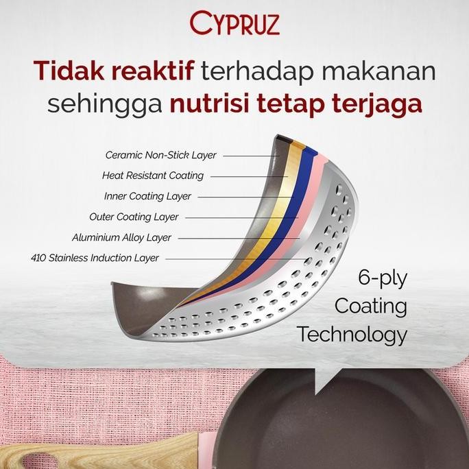 Terlaris  Casserole Lid Cypruz Pink Ceramic Tutup Kaca