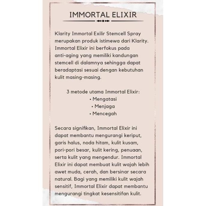 TERMURAH - KLARITY - IMMORTAL ELIXIR PROMO