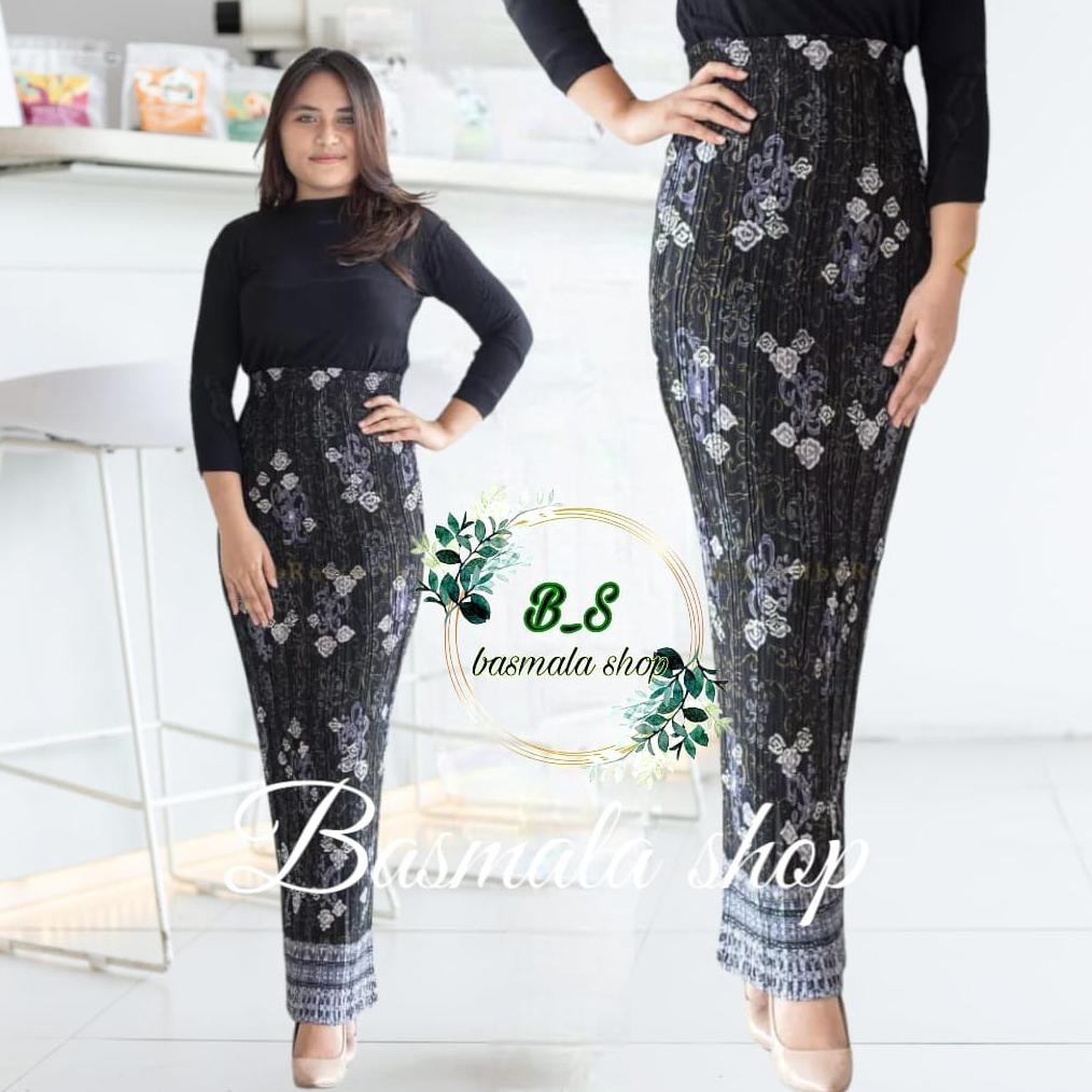 ROK PLISKET BATIK / ROK PLISKET / BAWAHAN KEBAYA / ROK KEBAYA / ROK WISUDA / TUNJUNG BIRU