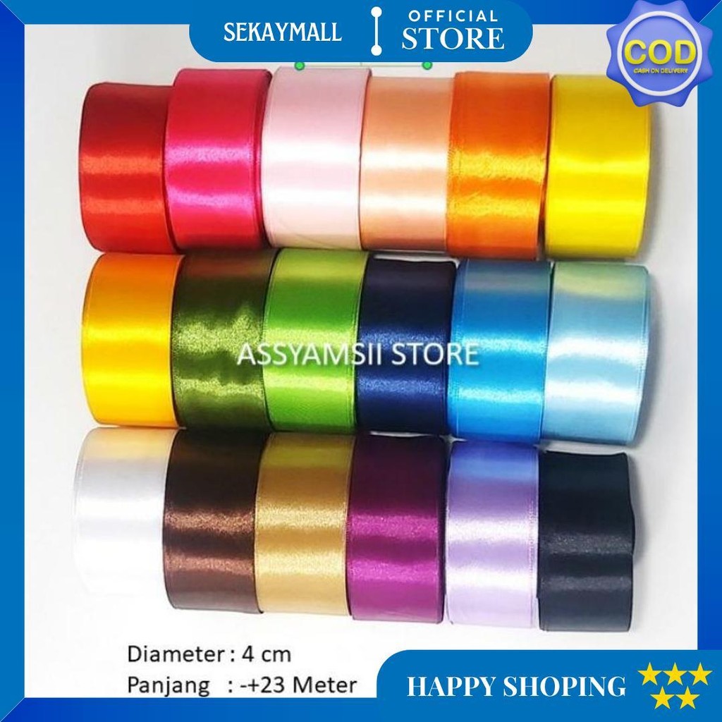 

Pita Satin Sateen 2 Cm 2.5 Cm 4 Cm Bahan Bucket Buket Bunga Hampers Souvenir Per Roll Gratis Ongkir