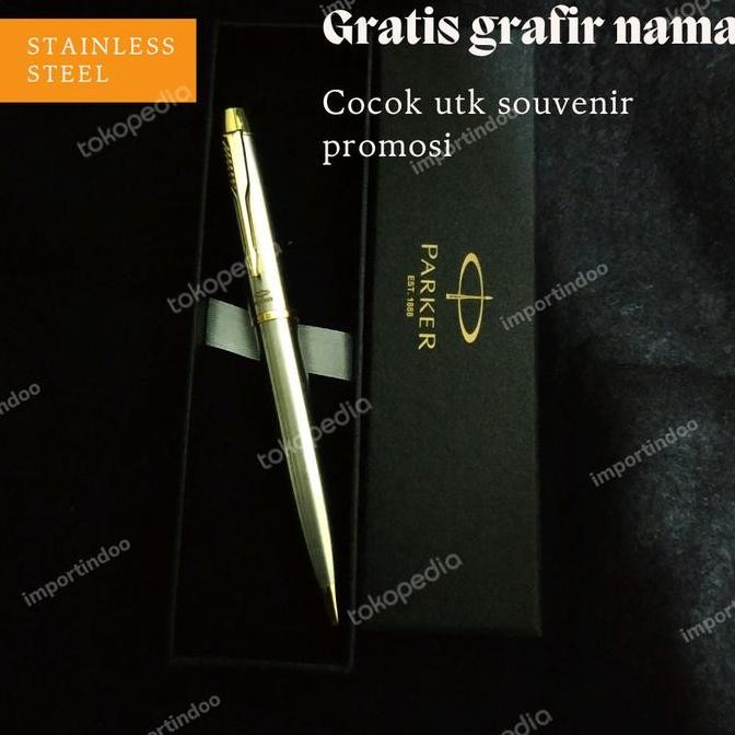 

TERBARU - pulpen parker exclusive stainless model putar gratis grafir nama