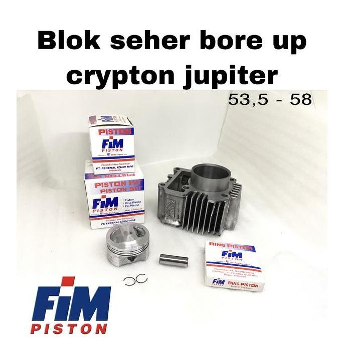 Block Blok Seher Racing bore-up crypton jupiter ukuran 53,5 - 58