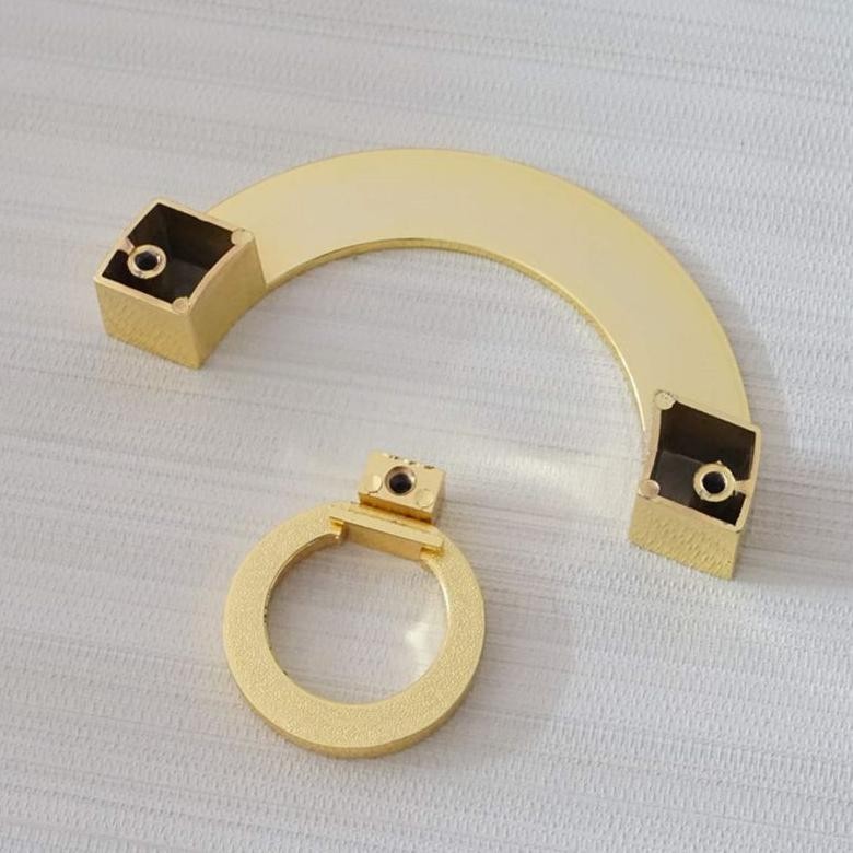 Gold Hitam Handle Lemari Panjang Gagang Pintu Lemari Setengah Lingkaran