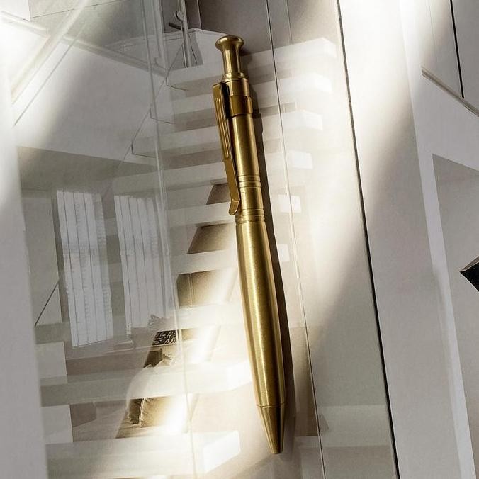 

TERLARIS - Pulpen Aesthetic / Pena Aesthetic / pulpen / bolpoin / GOLD BRASS (Round) Pen