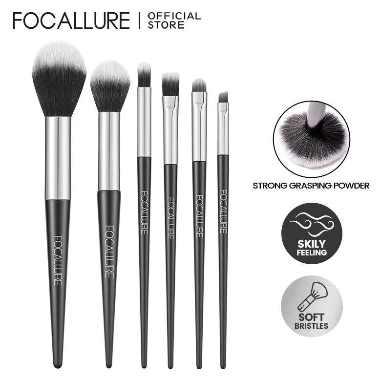 

baru focallure kuas makeup set 6/4/1 pcs - kuas rias wajah profesional beauty tools