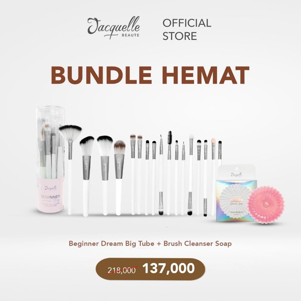 

baru bundle kuas jacquelle + sabun pembersih - paket hemat makeup