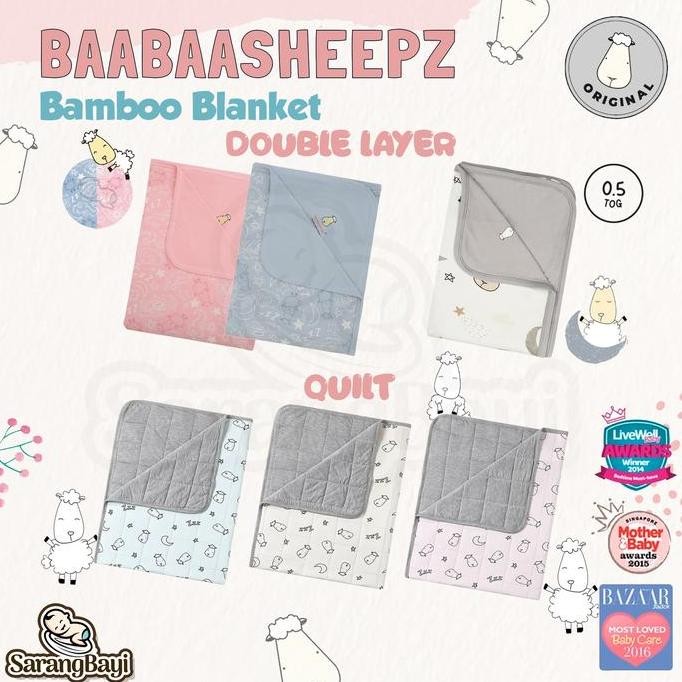 Baabaasheepz Bamboo Blanket / Selimut Anak Double Layer Blanket Quilt Blanket