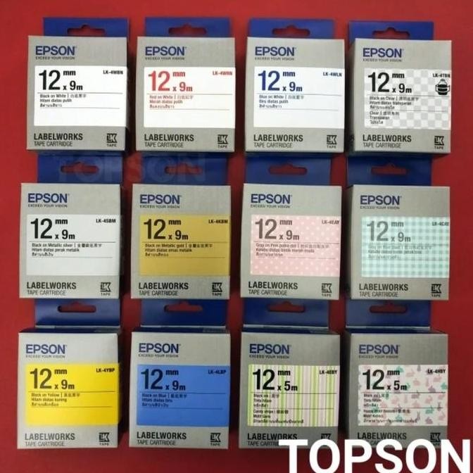 

TERMURAH - Epson LabelWorks 12mm | 9 meter | Label Tape Cartridge