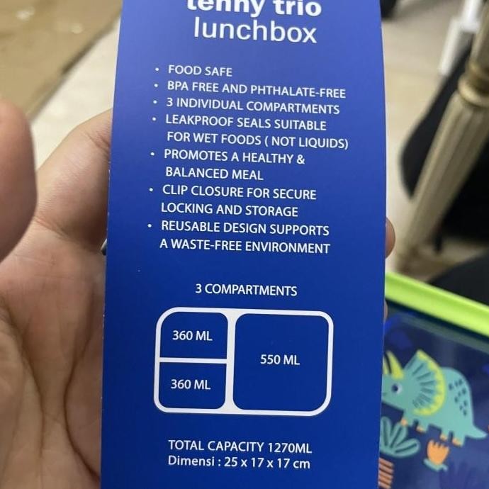 Lunch box smiggle sekat 3 leakproof/kotak makan sekat dino unicorn [terbaik]
