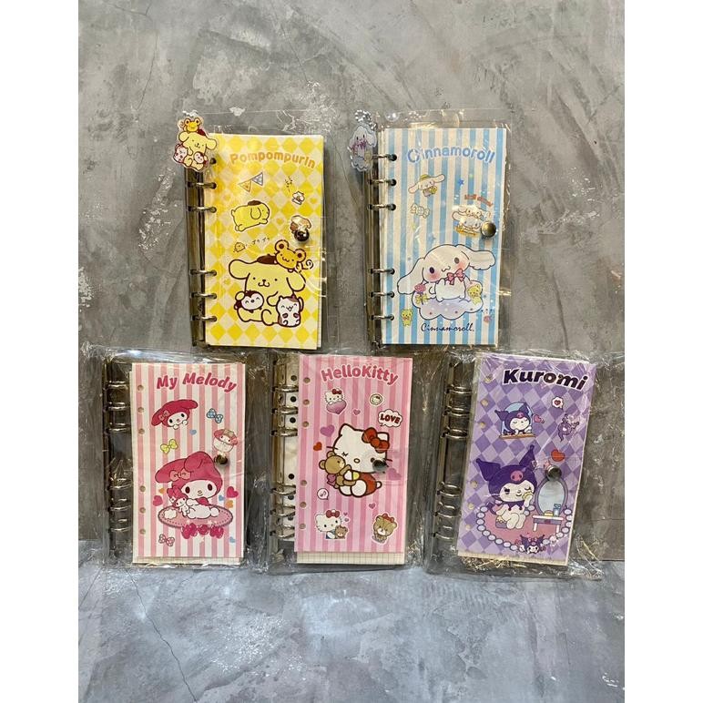

Buku Binder Ring Journal Catatan Karakter Sanrio Kuromi Cinnamoroll Momo Gudetama Pompurin Stok Baru
