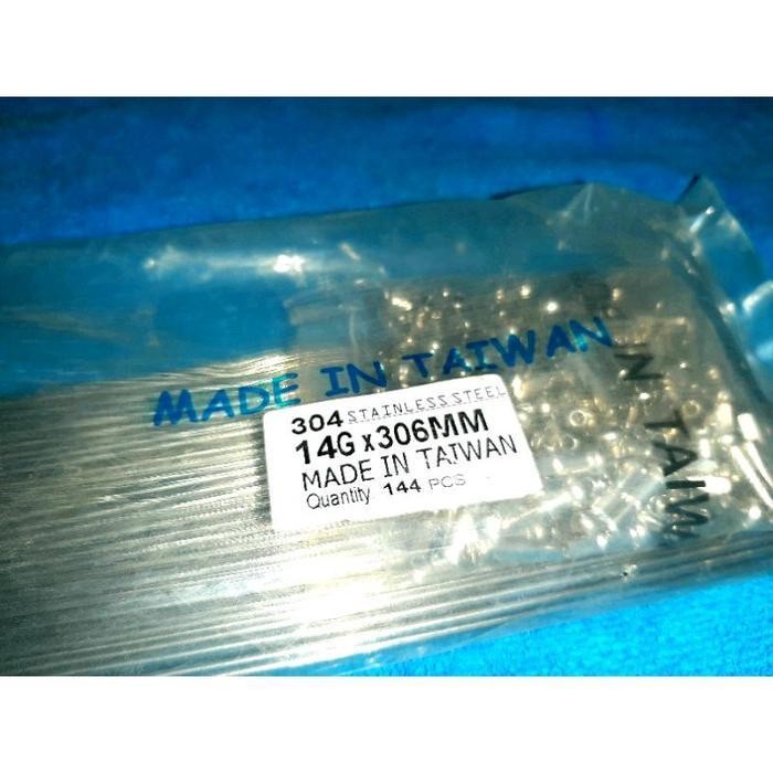 Jari Jari Stainless Steel Sepeda 28 Onthel Unto Jowo Jari-Jari Ruji 14G X 306 Mm 306Mm Original Dan 