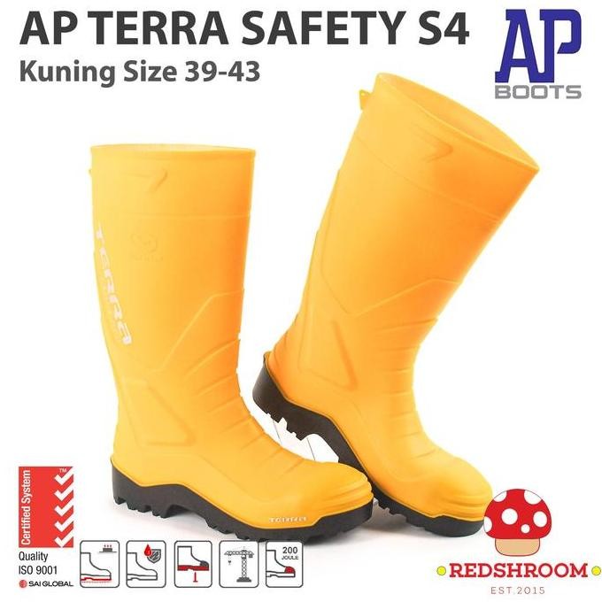 Sepatu Boot Tinggi AP Boots TERRA SAFETY S4 KUNING