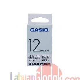 

TERBARU - Label Printer XR-12WE1 2mm Black on White Tape Label Casio/casio 12mm