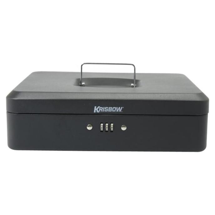 Krisbow Cash Box Dengan Nomor Kombinasi 30 Cm | Brankas Kecil - Hitam