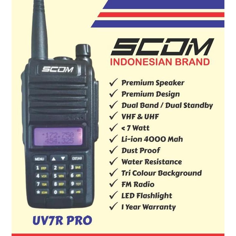 BEBAS ONGKIR - HT walkie talkie handy talky Ht SCOM UV7R PRO VHF-UHF repeater ht