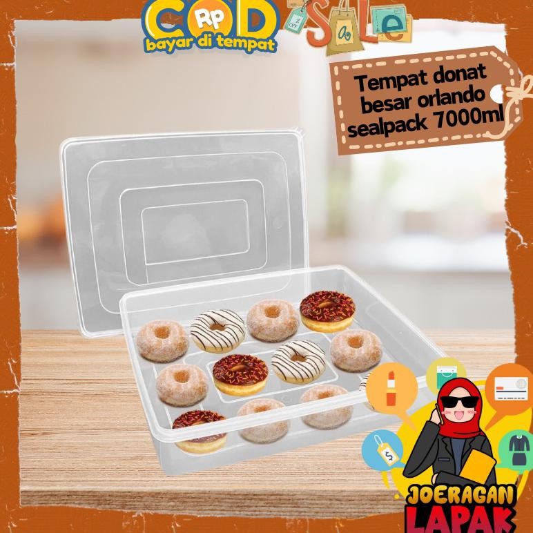 Tempat Donat Besar - Wadah Makanan Serbaguna Box Plastik Transparant Bening Jualan Kue Gorengan Seal