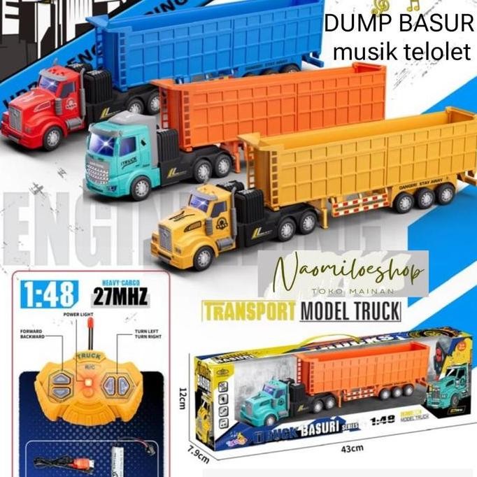 Truk panjang telolet rc Dump truk basuri TELOLET remot mainan mobil remote control dump truck basuri