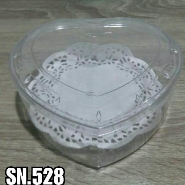 (12Pcs) Toples Nuai Sn 528 / 500Ml Bentuk Hati Love Tempat Kue Kering Snack Jajan Makanan Box Kotak 