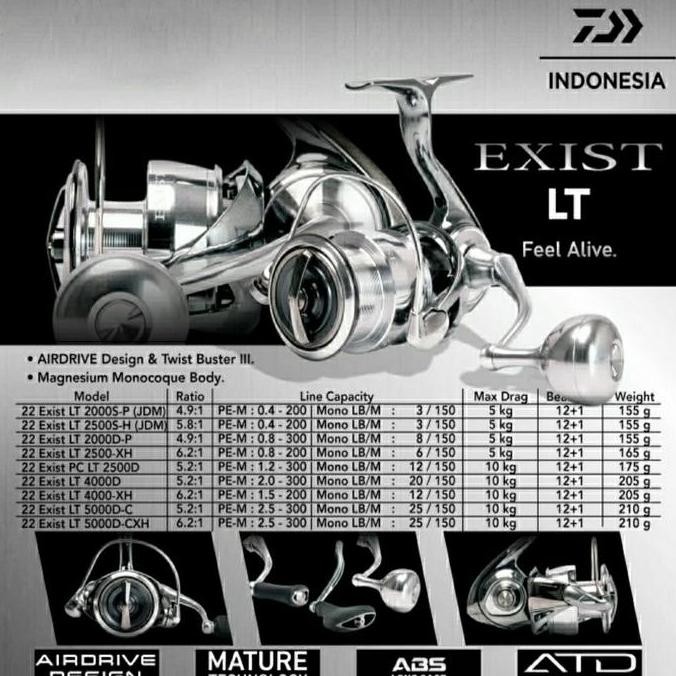 New Reel Daiwa Exist 22 - 2000 - 2500 - 4000 - 5000 - Original