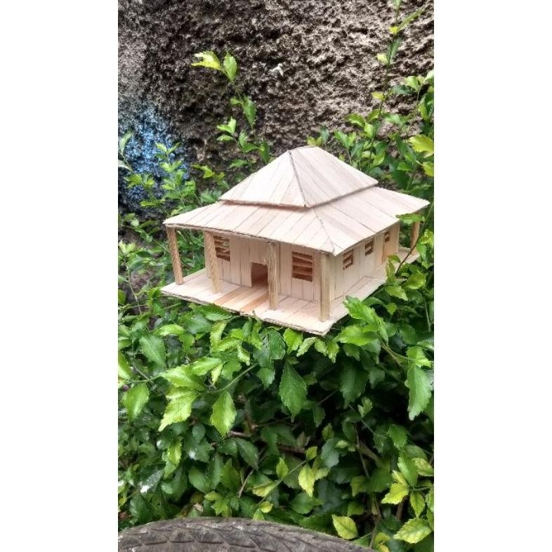 Miniatur rumah adat lampung stik eskrim LED RB12