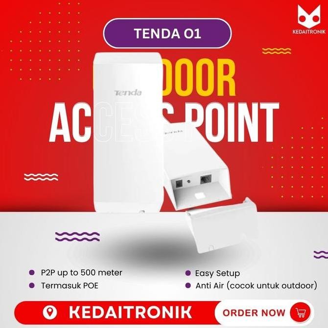 TERBARU - Tenda O1 Access Point Outdoor CPE Point to Point P2P WSIP Sinyal Repeater