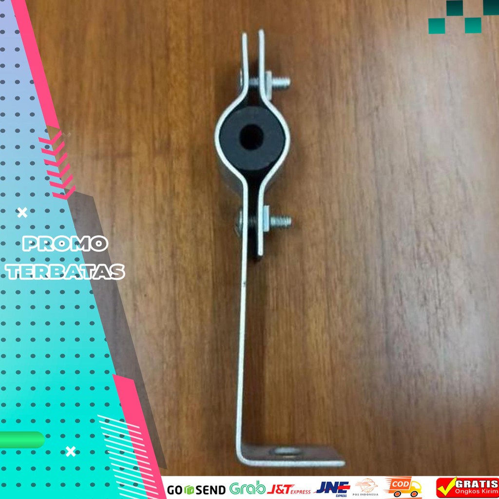 KLEM L PENANGKAL PETIR 50MM - 70MM + KARET ISOLATOR