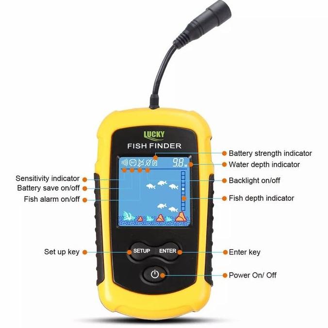 SONAR SENSOR PENCARI IKAN/PORTABLE 100M FISH FINDER/GPS LACAK IKAN