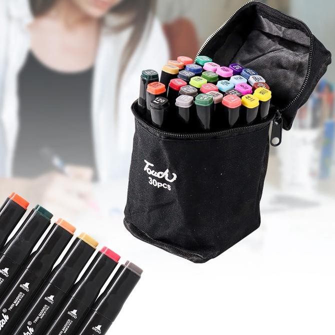 

Sale Touch Spidol Warna Dual Side Fine Art Brush Pen Art Marker Set 30Pcs