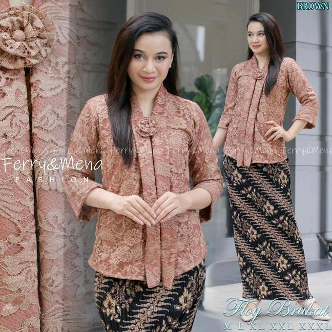 Sale Dewi Setelan Kebaya Floy Kutu Baru Brokat Jumbo Ld 130 120 110 Cm / Kebaya Ootd Wisuda Kondanga