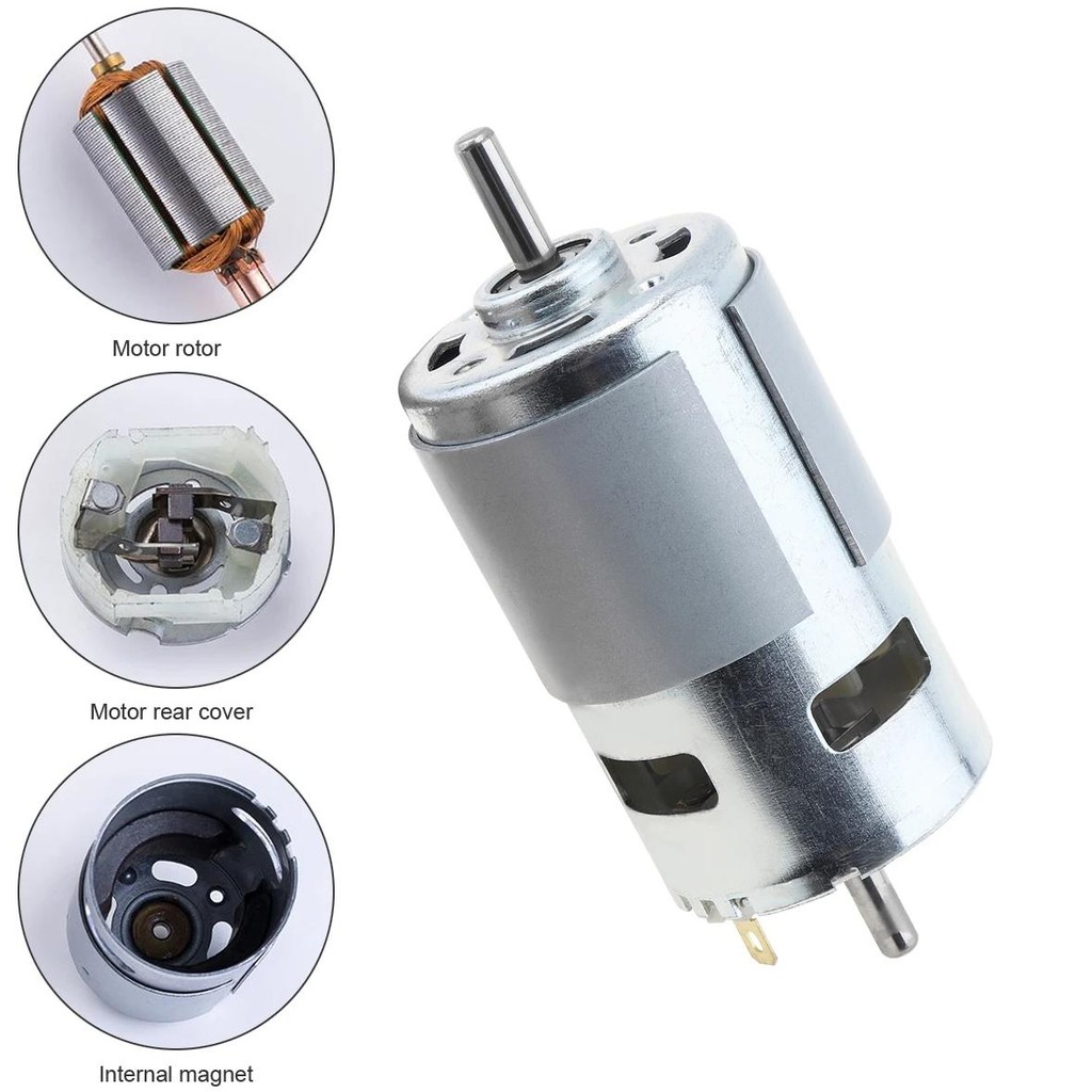 795 Dc Motor 12V 24V Double Output Shaft Micro Motor With Double Ball Bearing For Power Tools Diy To