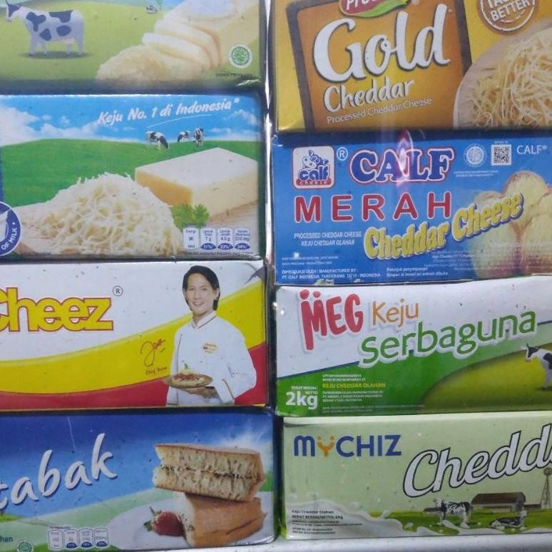 

Terlaris Keju Cheddar Chedar 1Kg Murah Potongan Merk Calf Merah Kraft Wincheez Meg Dan Lain Lain As23