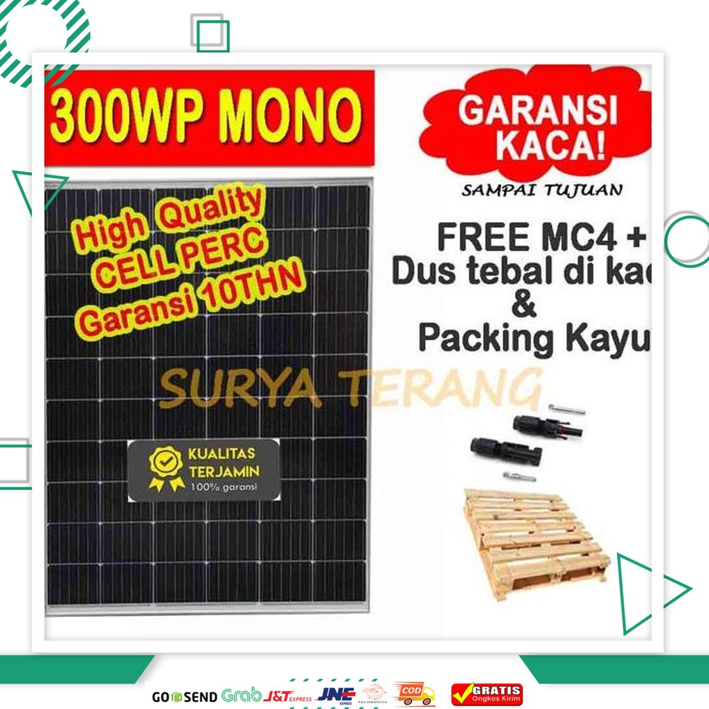 Solar Panel Surya 300Wp Mono Solar Cell 300Wp Mono Free Packing Kayu