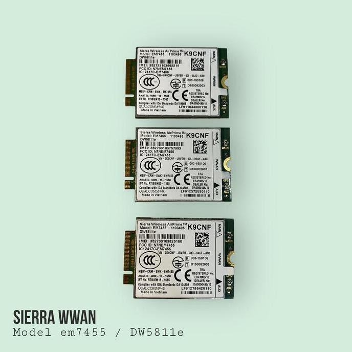 Modul Wwan 4G For Dell Only, Sierra Qualcomm Em7455 Dw5811E New Stok