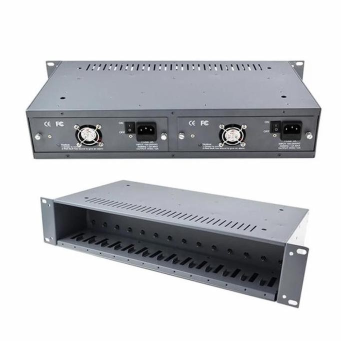 Rack Box Htb 14 Slot Port 2U Media Fiber Optic + Powersupply New Stok