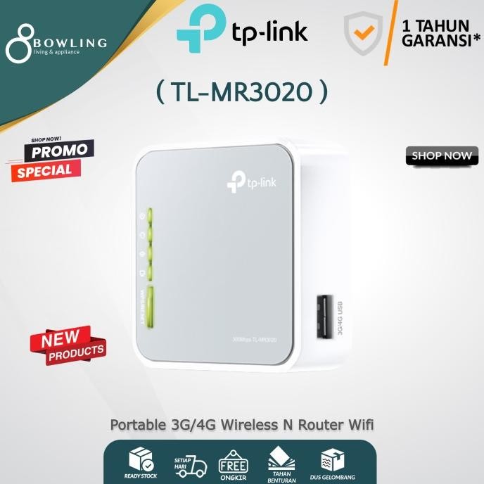 Tp Link Mr3020 Portable 3G / 4G Wireless N Router Wifi Tl-Mr3020 New Stok