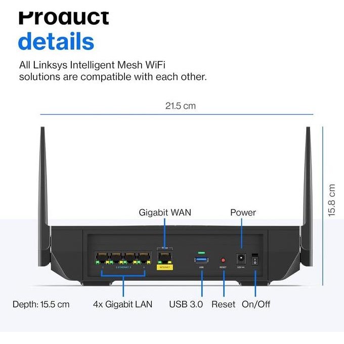 Linksys Hydra Pro Mr7500 Axe6600 Wifi 6E Tri Band Mesh Router New Stok