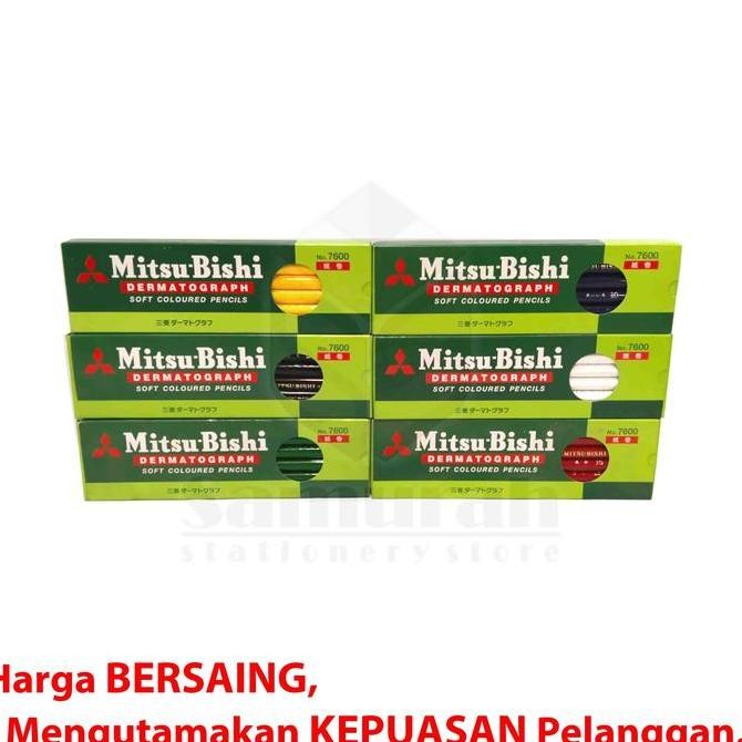 

Pensil Kaca Warna Mitsubishi No 7600 / Pencil Glass Dermatograph Pak isi 12 Putih - Hitam - Merah - Biru - Kuning - Hijau Dematograph