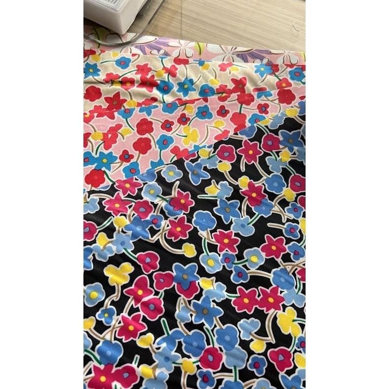 [MOTIF B] Bahan Kain Ripstop Printing Bunga ZV