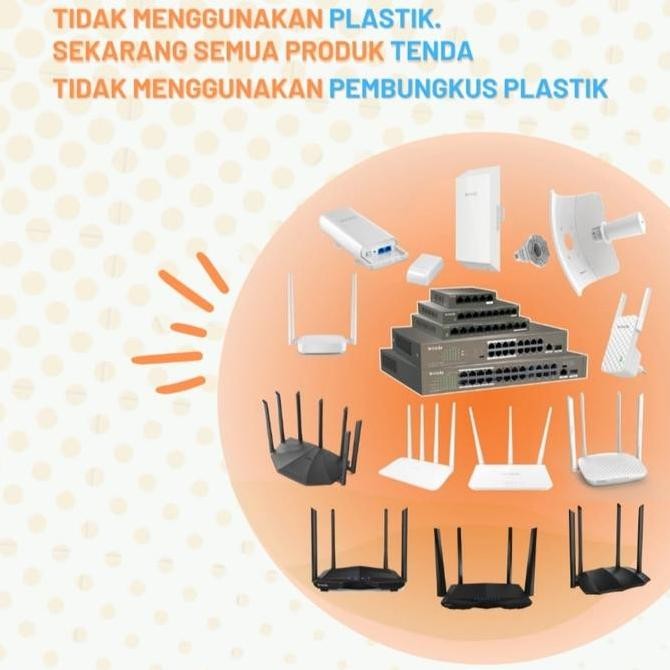 Tenda Ac8 Ac1200 Dual-Band Gigabit Wireless Router Pengganti Tenda Ac6 New Stok