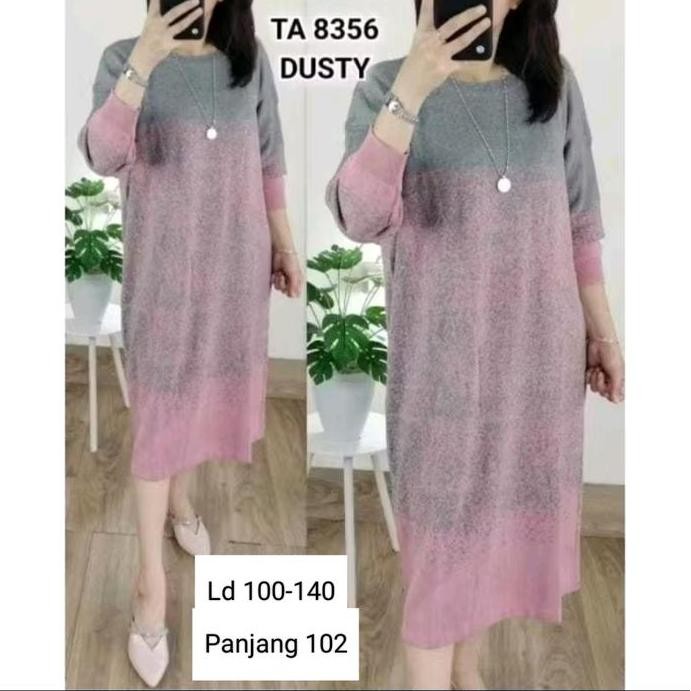Tunik Wanita Rajut Import Motif Gradiasi