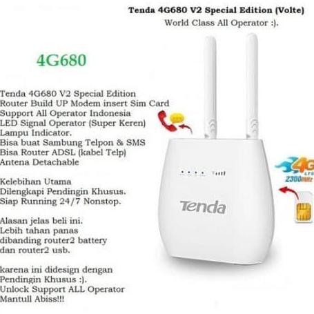 Modem Wifi 4G All Operator Tenda 4G680 / Mifi Lte Router Tenda 4G680 New Stok