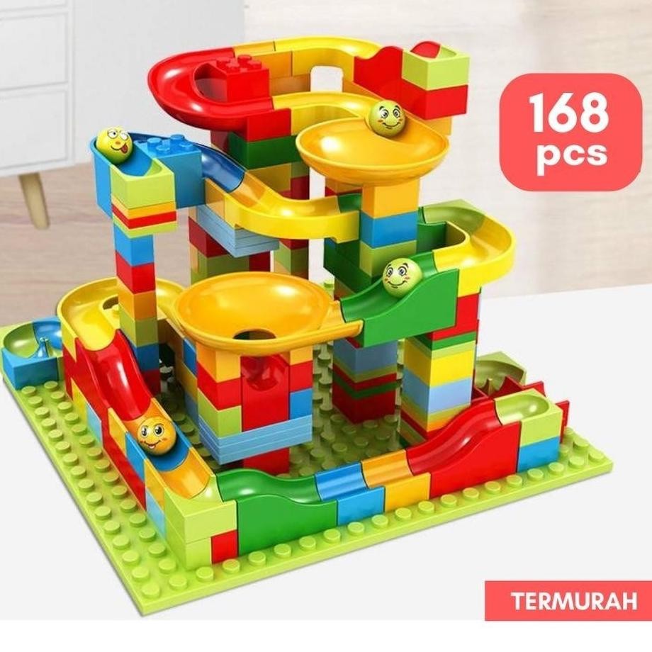 TERMURAH Lego Building Blocks Marble Run 168 Pcs Plastik ABS Siap kirim