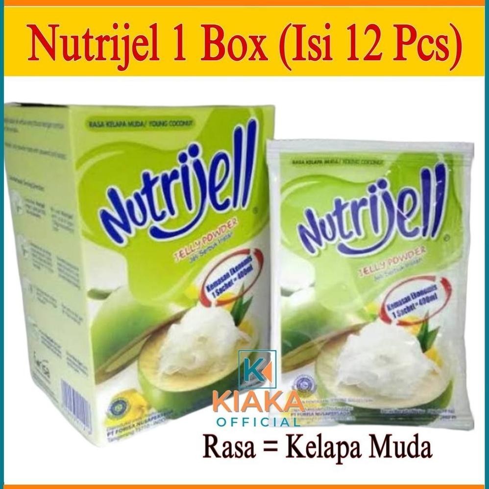 

Nutrijel Jelly Instant 10gr Rasa Kelapa Muda Kemasan Ekonomis 1 Pack / 12 Sachet SV