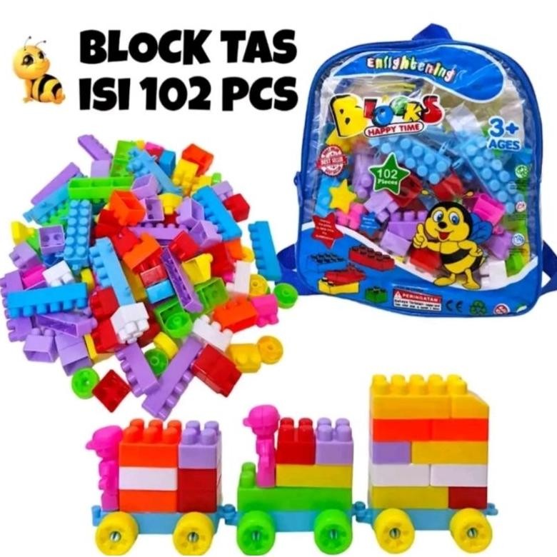TERLARIS Mainan anak DIY building block robot mobil / mainan blok Lego susun tas lebah Siap kirim
