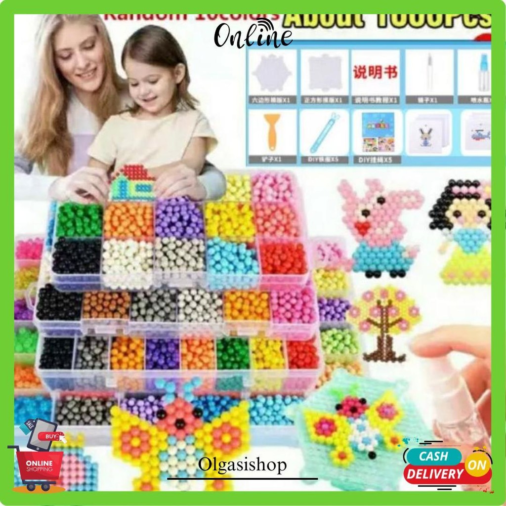 1000 Pcs Mainan Beads Refill 10 Warna Transparan / Magic Beads / Diy Termurah Banget